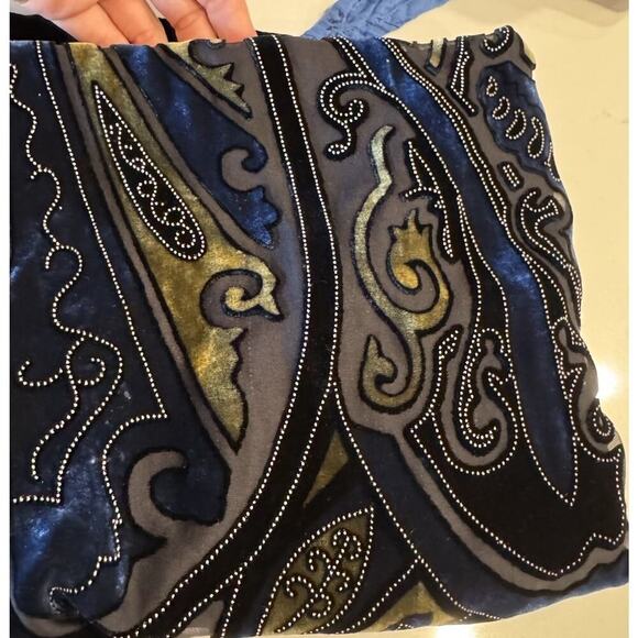 Avenue Scarf Sheer Burnout Velvet Silk Blend Goth Fairy Boho Festival 90s Look - Picture 3 of 12